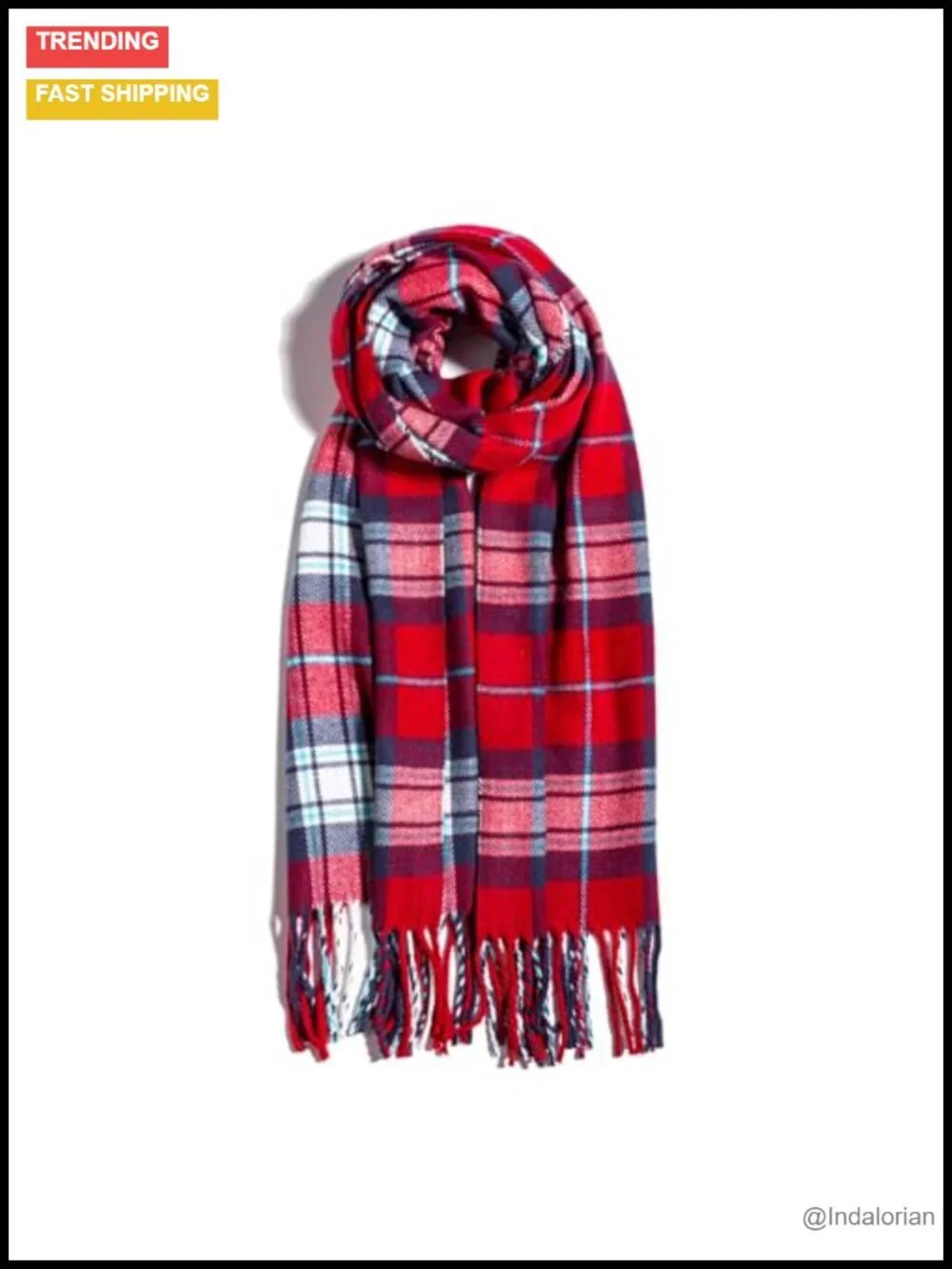 Soft Warm Plaid Scarf Classic Lightweight Unisex Neck Scarf